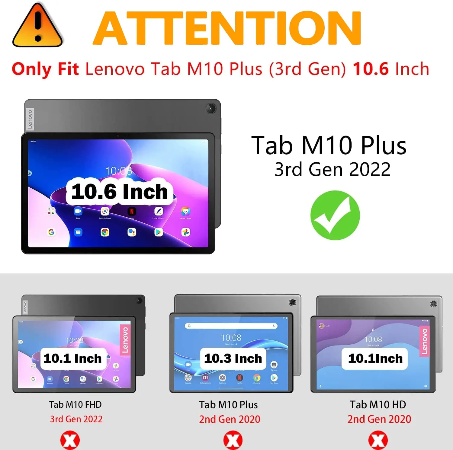 Clear Case for Lenovo Tab M10 Plus 3rd Generation 2022 10.6