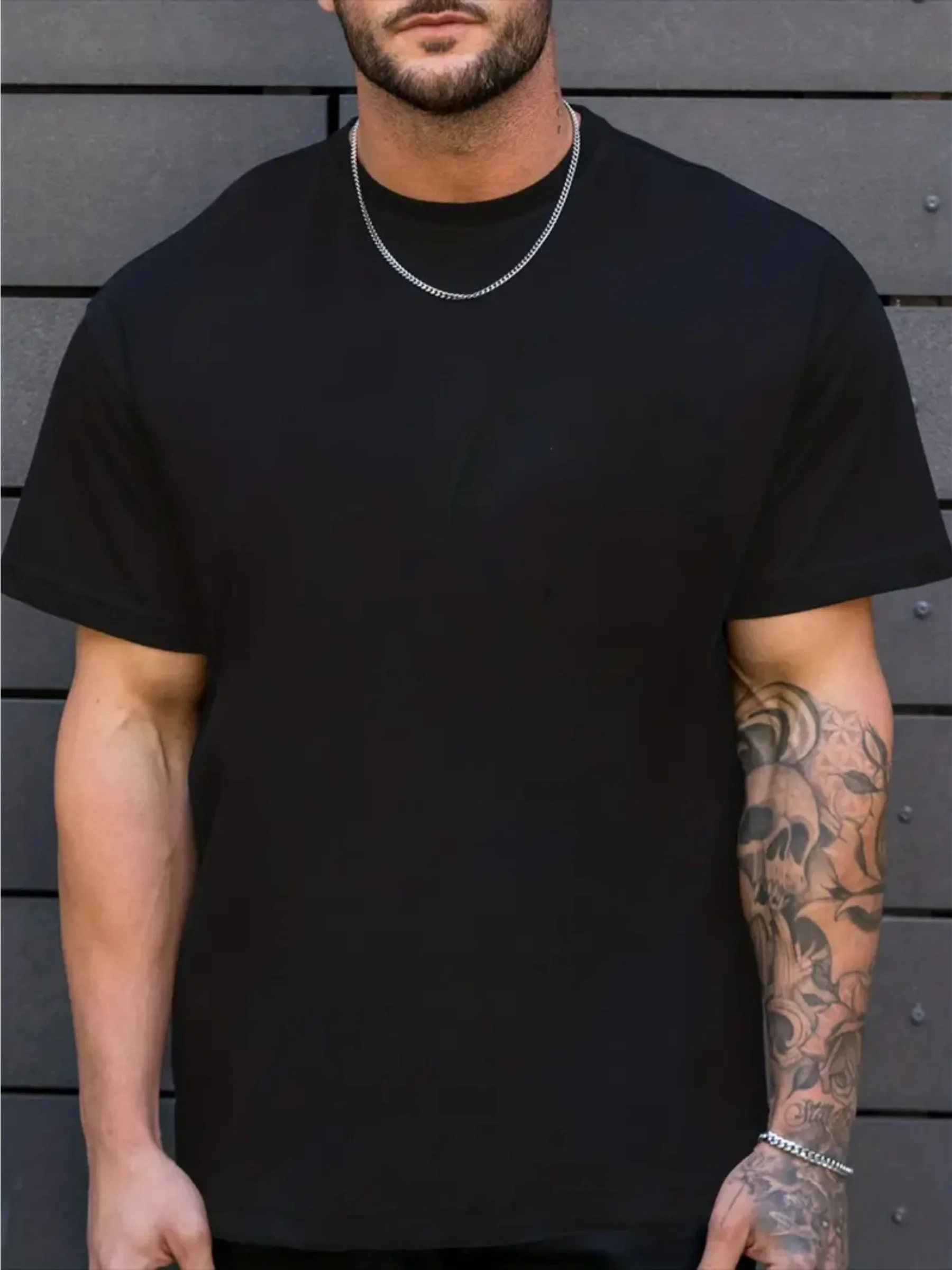 مزمور 23 تي شيرت رجالي عصري وكاجوال مقاس كبير مطبوع عليه شعار مقاس كبير #3