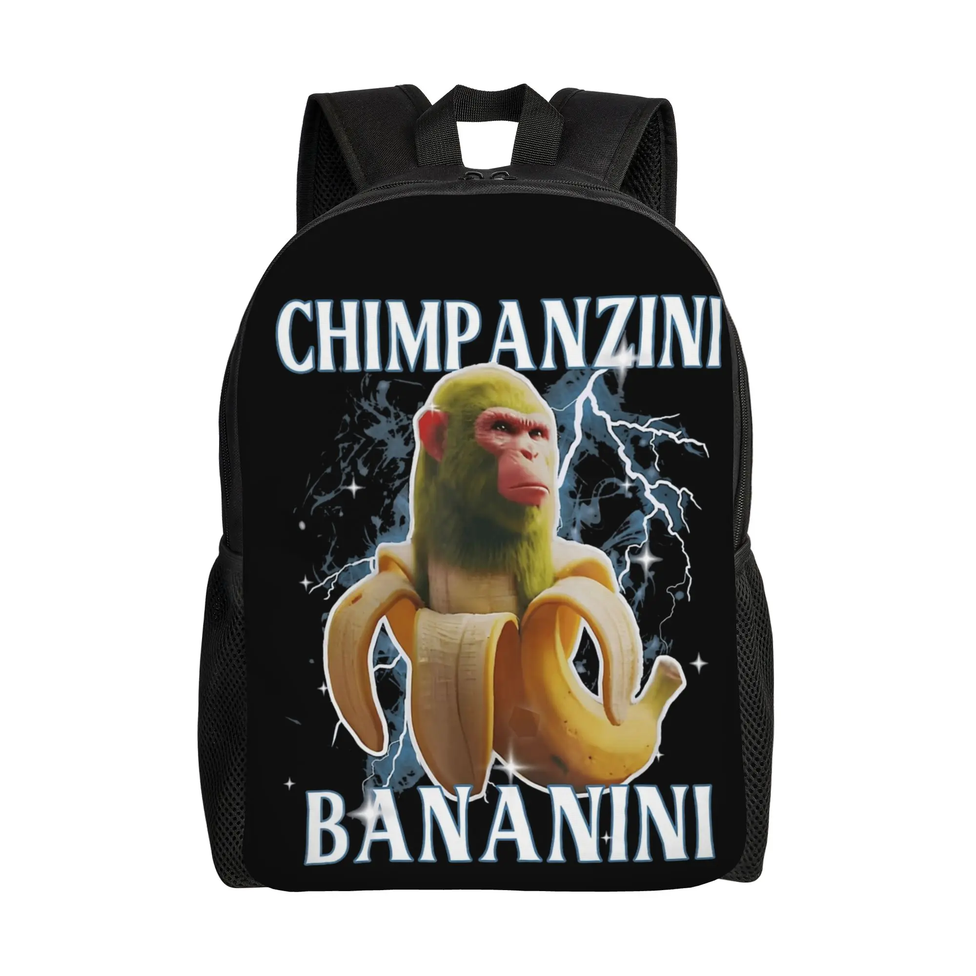 

Итальянский брейнрот Рюкзак Chimpzini Bananini Meme для спорта, работы, учебы, колледжа, из холщовой ткани, в стиле итальянского брейнрота