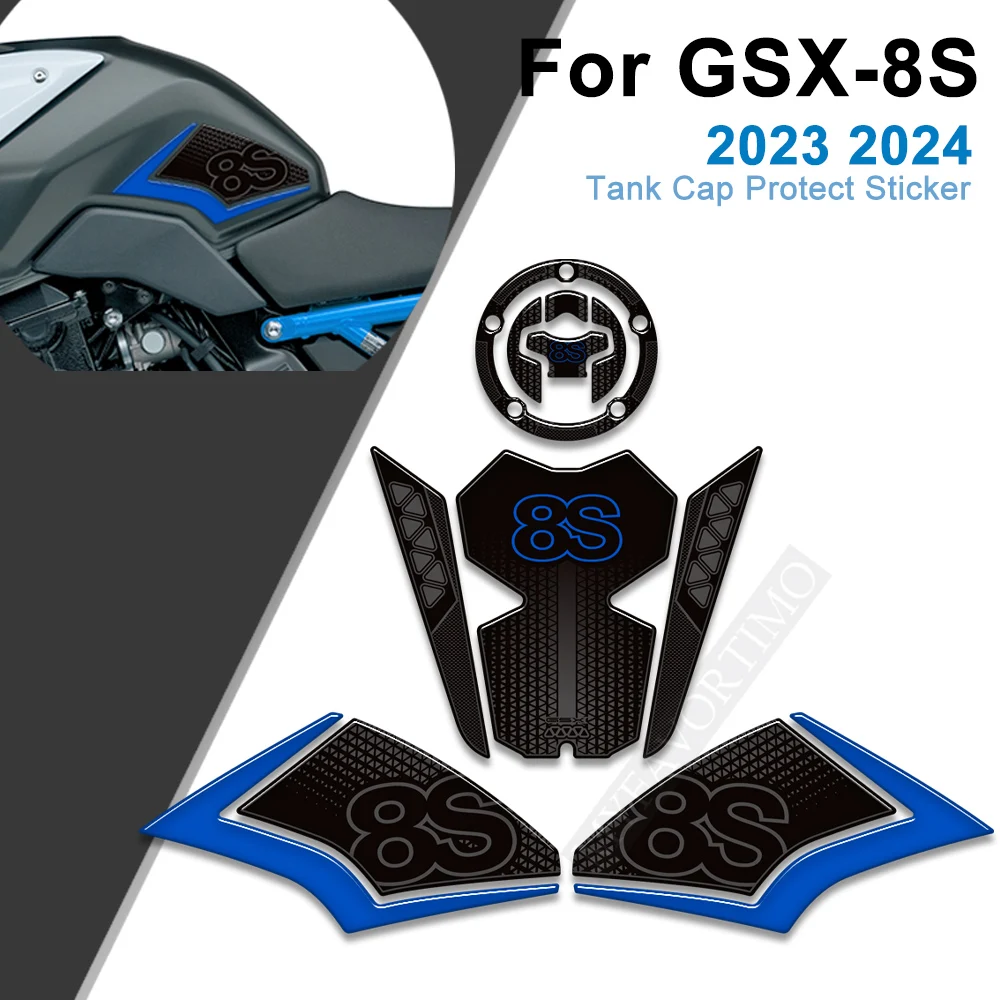 

GSX-8S 2023 3D Motorcycle Gas Fuel Oil Tank Pad Knee Decals Stickers Protector Kit For Suzuki GSX8S GSX 8S 800 2024