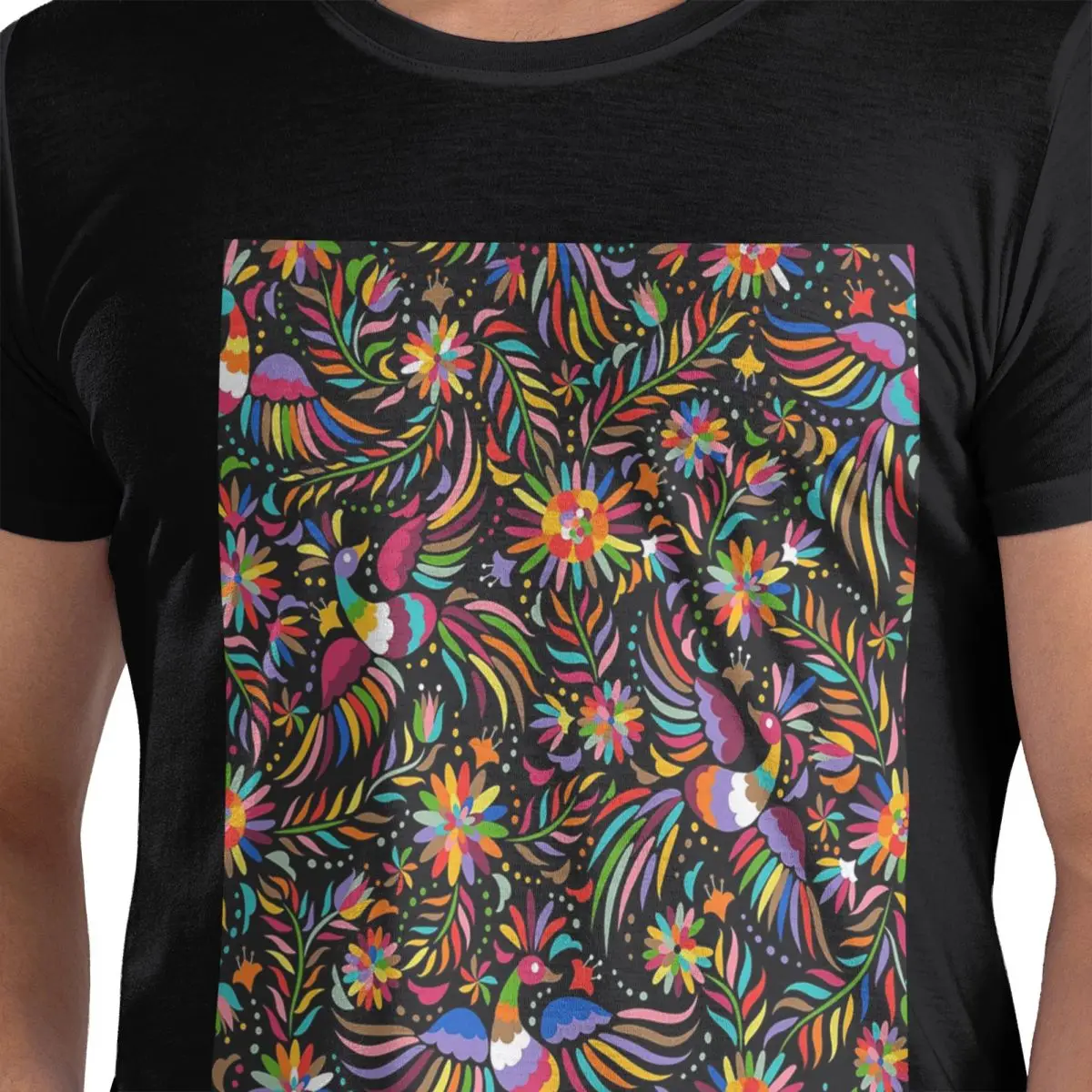 

Традиционная мексиканская красочная футболка из 100% хлопка, мужские футболки большого размера, мужские футболки с круглым вырезом и коротким рукавом, S-6XL