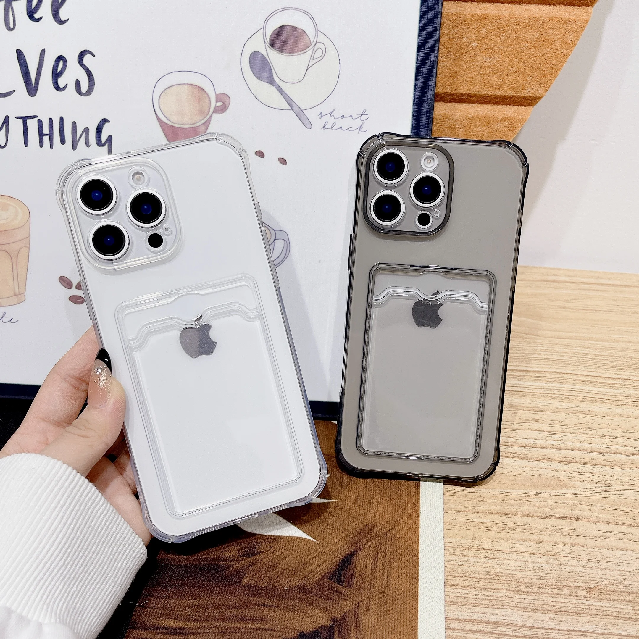 Shockproof Card Slot Pocket Phone Case For iPhone 18 17 16 15 14 13 12 11 Pro Xs Max 6 7 8 Plus Air 17e 16e Clear Wallet Cover - view 6