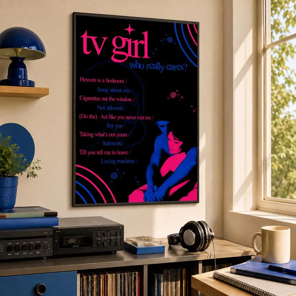 Band T-TV Girl Poster HD PP Waterproof Wall Decor for Living Room Bedroom Gaming Room Cafe Unique Gift
