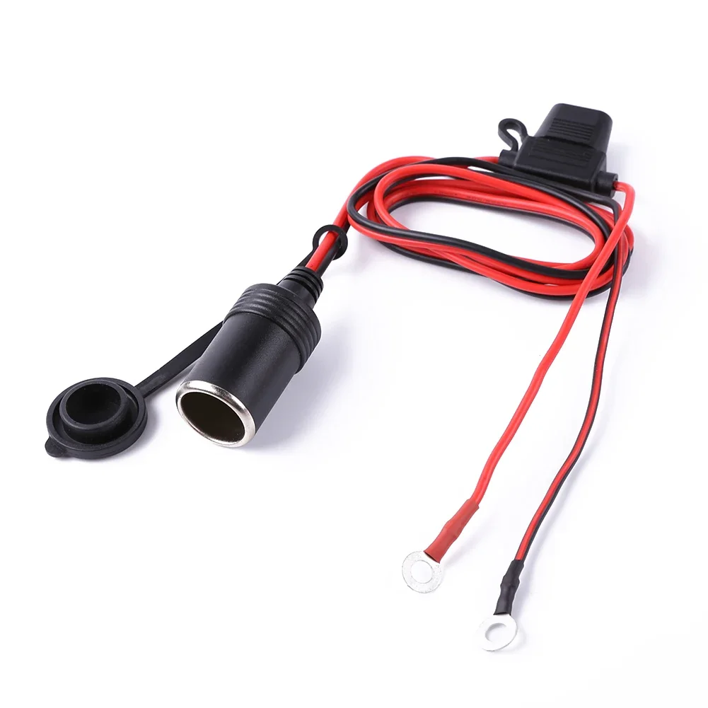 Car Cigarette Lighter Socket 12V-24V Waterproof Plug Power Outlet Adapter for Motorcycle Truck with 10A Fuse+Cable