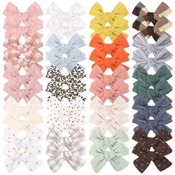 2Pcs/Set Solid Cotton Hair Bows For Cute Baby Girls HairClips Handmade Hairpin Boutique Barrette Headwear Kids Hair Accessories