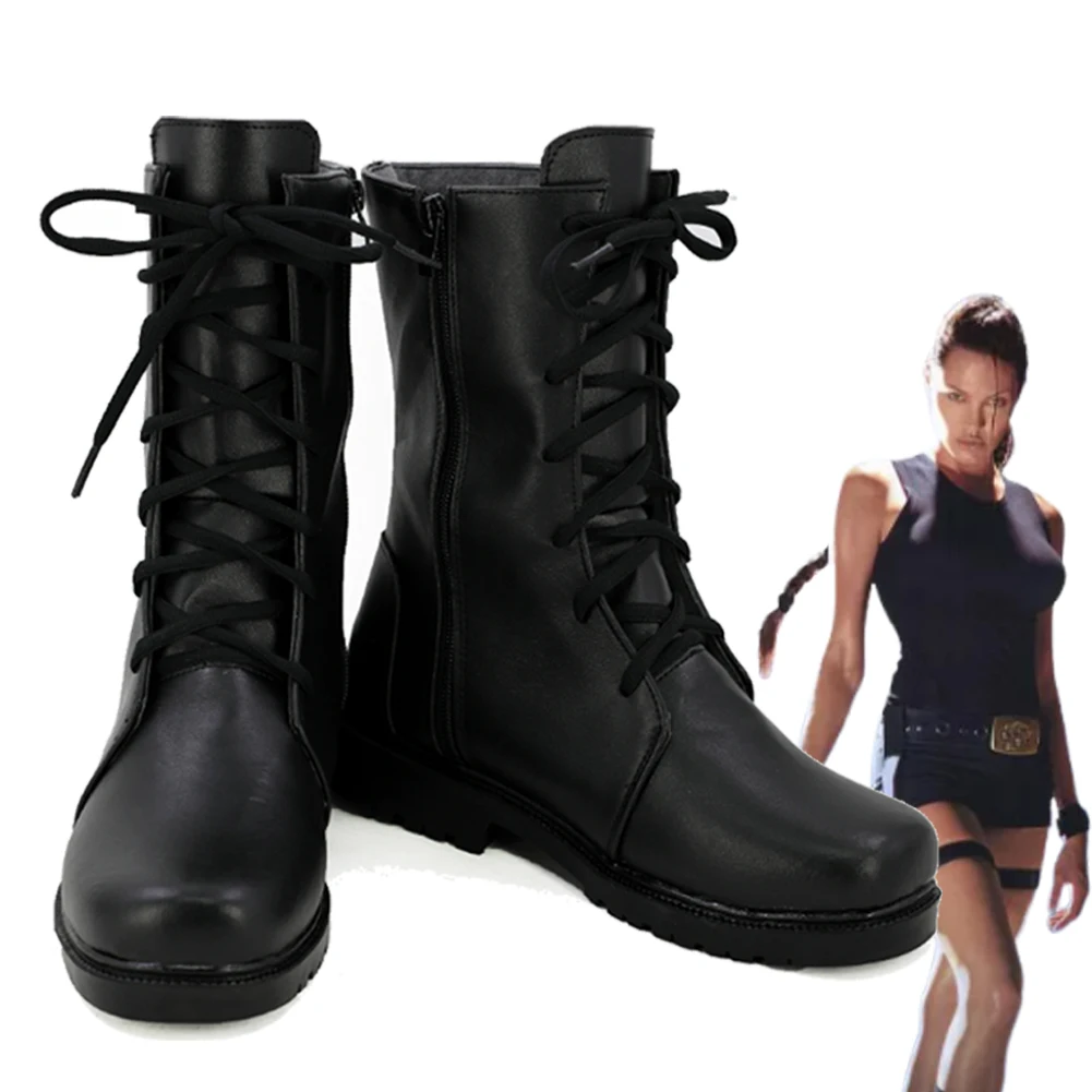 Tomb Raider Lara Croft zapatos botas de Cosplay película Disfraz accesorios de disfraz mujeres juego de rol Halloween carnaval accesorios de fiesta