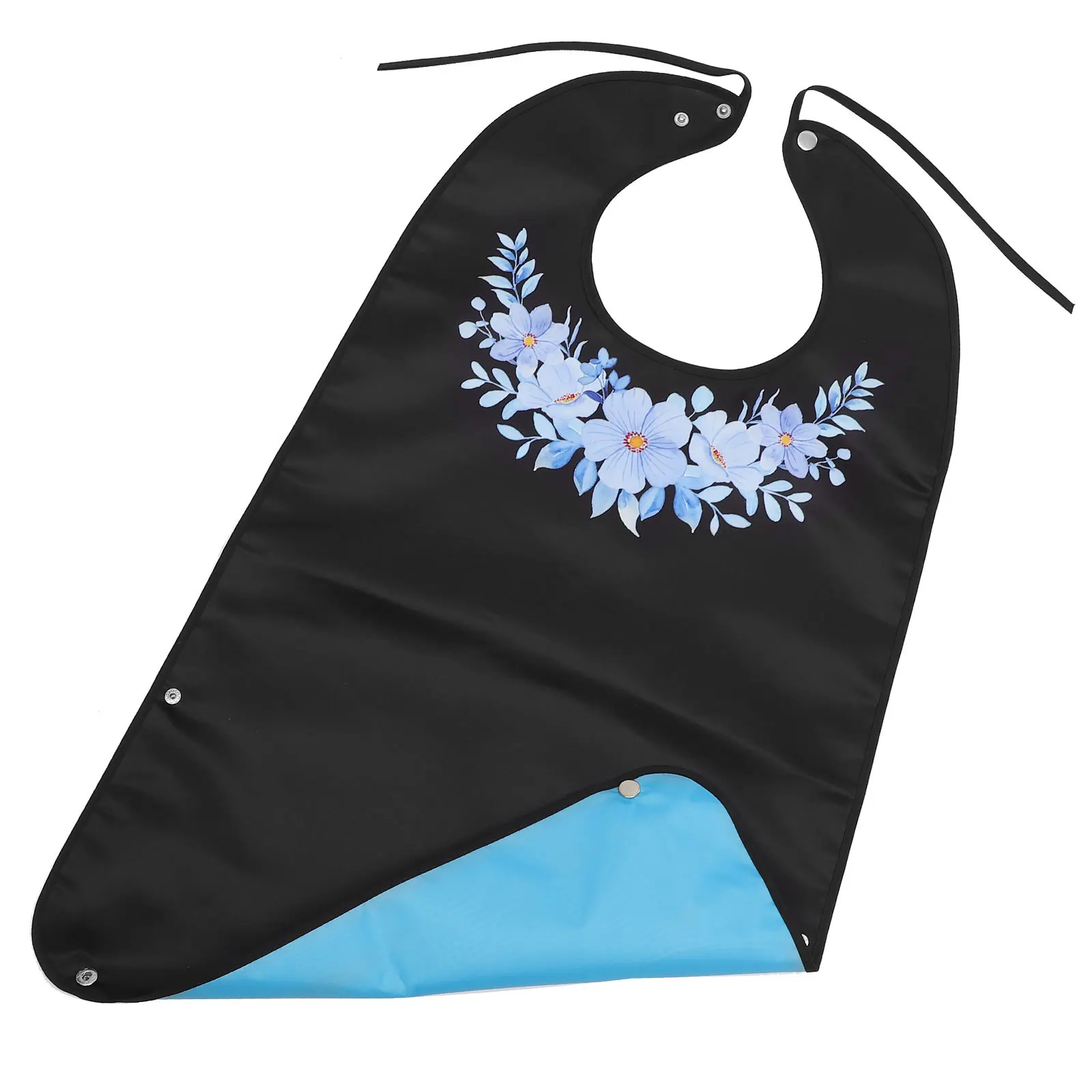 

Stylish Reusable Adult Eating Apron Large Capacity Bib for Elderly Protection Waterproof Fabric Dining Bib for Senior