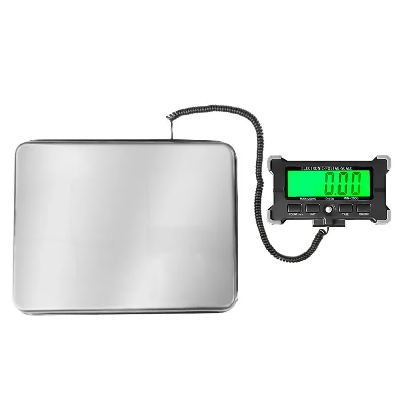 

U50 440 Lbs Electronic Postal Scale 0.05kg Precision Integrated Stainless Steel Digital Scale LCD Backlight Shipping Scales