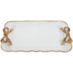 Vintage Decorative Jewelry Tray Towel Tray Resin Dish Plate Fruit Trays Jewelry Organizer White