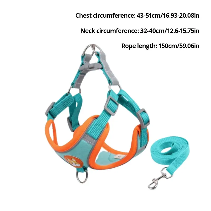 조정 가능한 Pull 애완 동물 반사 개 하네스 리드 걷기 달리기 Leashes Cat Chest Strap Vest Leash