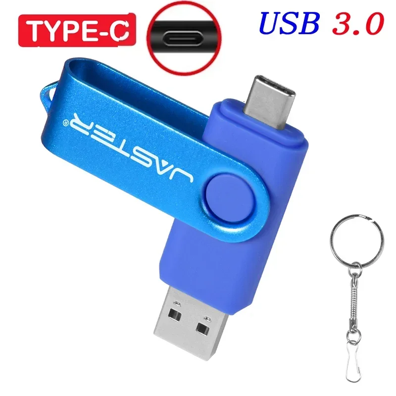 Hoge snelheid USB 3.0 Type C USB-flashdrive 128 GB Gratis sleutelhanger Pendrive 64 GB Oranje 2 in 1 USB-stick 32 GB 16 GB Business Mini