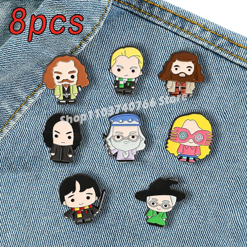 Harries Potters Cartoon Enamel Pin Backpack Badge Accessory Cosplay Props Lapel Pin Decoration for Backpack Jacket Jewelry Gift