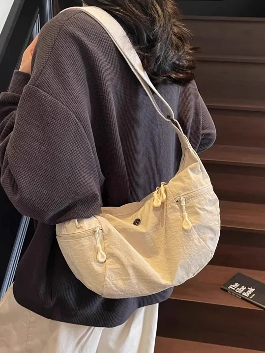 

FMKgoyar Simple Casual Crossbody Bag Large Capaci Commuting Lightweight Single oulder Bag for Youth Traveling