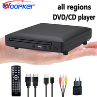 Woopker Mini  HD DVD Player HDMI and RCA cable 1080p built-in PAL/NTSC in all areas USB 2.0 home CD player Breakpoint Memory