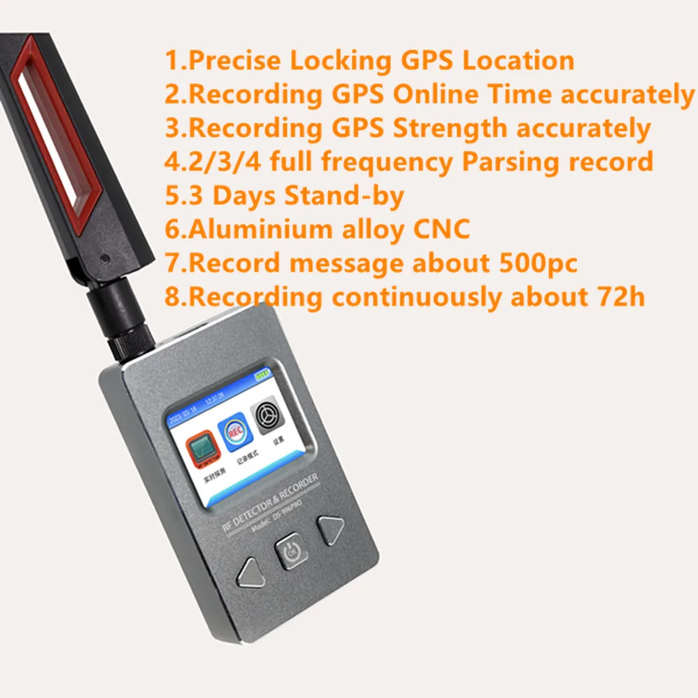 Professional GPS Signal Detector Anti-Tracking Security Accessory Magnet Finder - Portable Tracking Device Locator