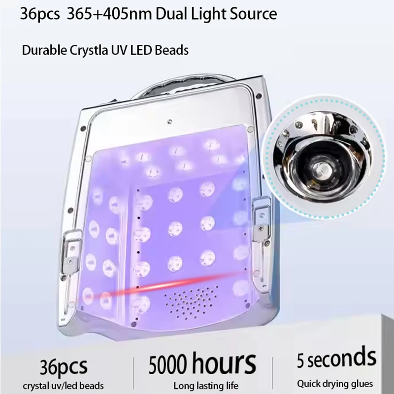 Nuova lampada per unghie a led uv senza fili ricaricabile 86w lampada uv professionale asciuga unghie luce a led per piedi Lampada per unghie a led uv in cristallo