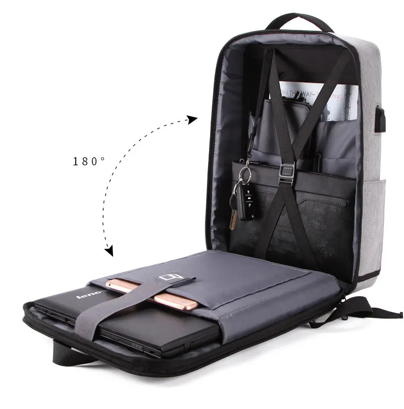 17 inch School Travel Backpack Anti-theft Laptop Bag for Men Wowen Waterproof Notebook Bag