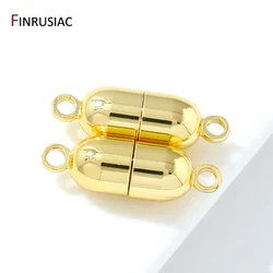 18K Gold Plated Brass Round Magnetic Clasps End Clasp Connectors For DIY Jewelry Making Bracelets Necklace Accessories