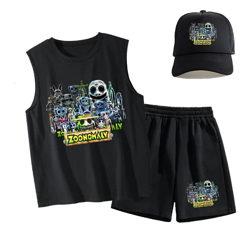 ZOONOMALY Camiseta sin mangas de verano para niños, conjunto de camisa sin mangas, ropa de dormir, chaleco, pantalones cortos de dibujos animados, traje de bebé, ropa; 2'd,5.h;