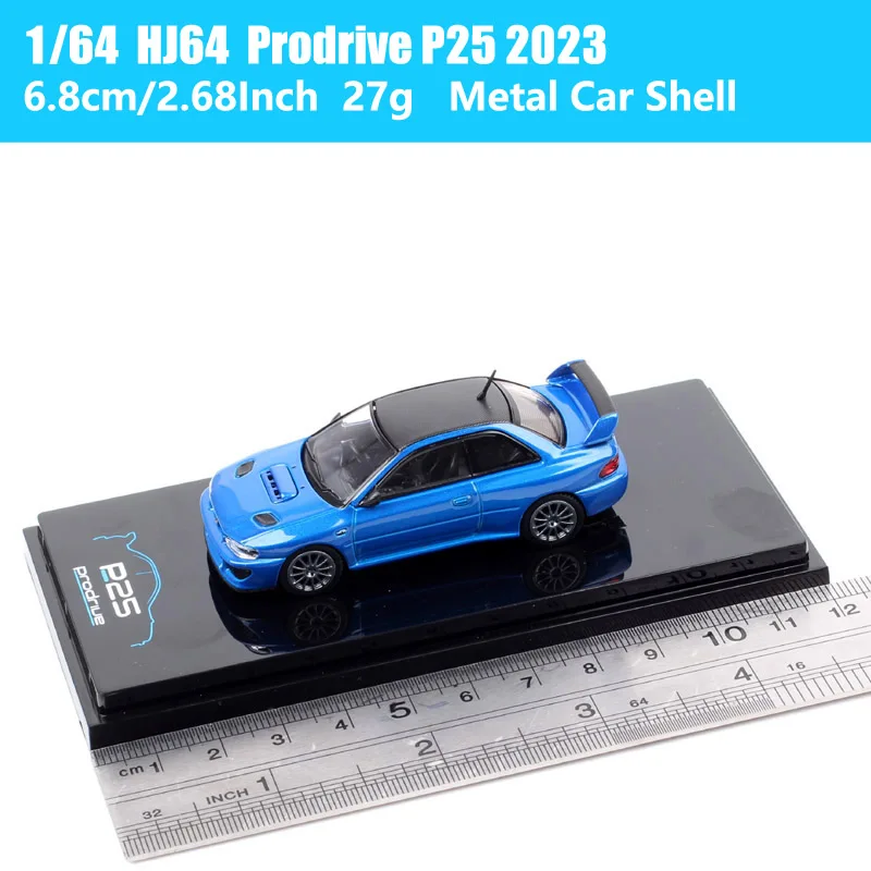 هواية اليابان 1/64 مقياس Prodrive P25 إنتاج 2023 سوبارو امبريزا 22B دييكاست سيارة لعبة مجسمة المركبات HJ64 صندوق أكريليك Thumbnail