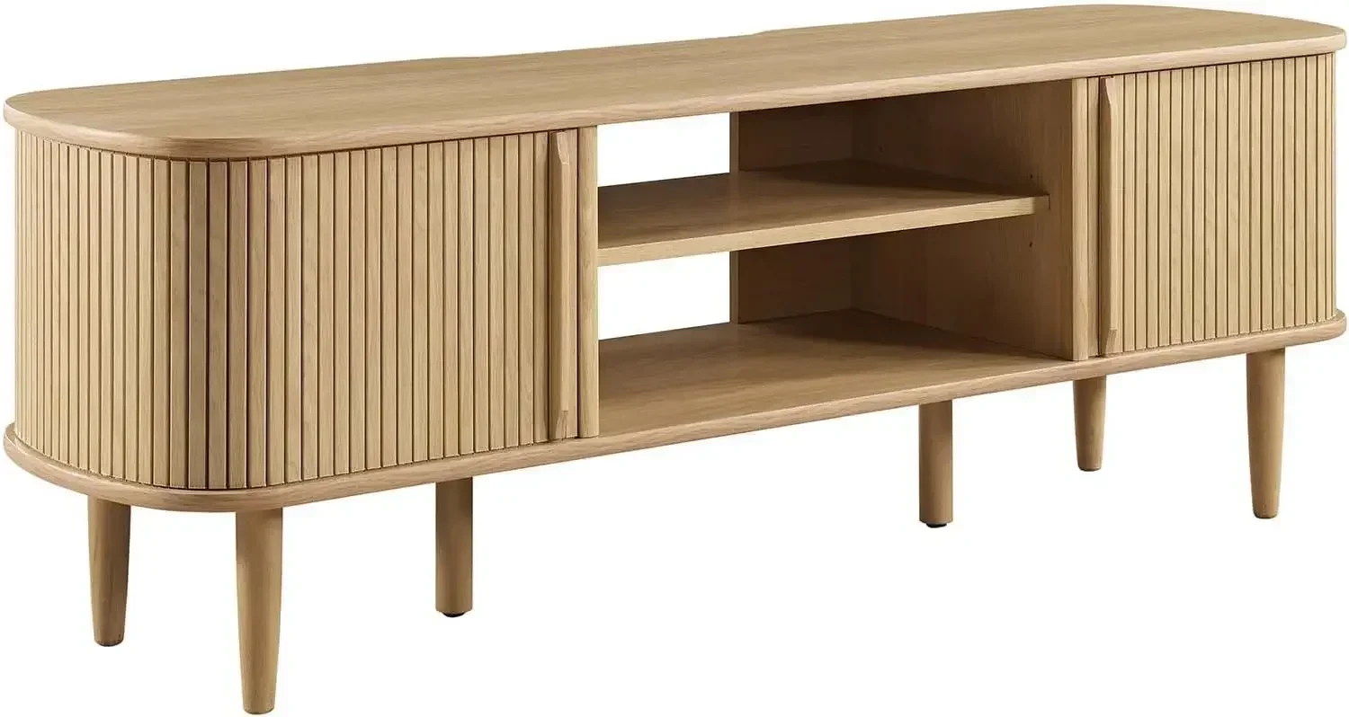 Modway-Media TV Stand in Oak, Mid-Century, Modern, 55 