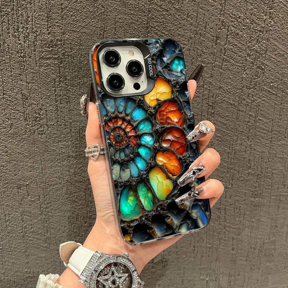 

Colorful platter design Phone Case case for iPhone17 16 15 14 13 12 11 Pro/ Max/Plus shock-proof rear cover anti-fingerprint