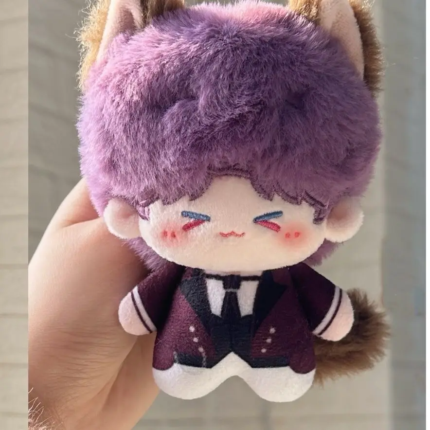 10cm Anime Love and Deepspace Rafayel Cosplay Cat Ear Tail Plush Doll Stuffed Toy Fluffy Maumet Puppet Toys Halloween Xmas Gift