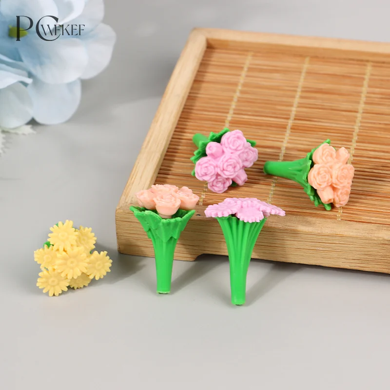 

Tulip Rose Bouquet Garden Scene Accessories Decorative Toys Play House Accessories Props