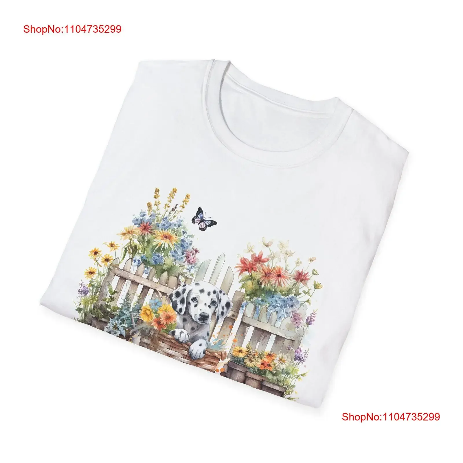 Jardin Bliss chien conception t-shirt Floral amoureux des animaux de compagnie printemps mode dalmatien vintage lavé confortable étiré élégant