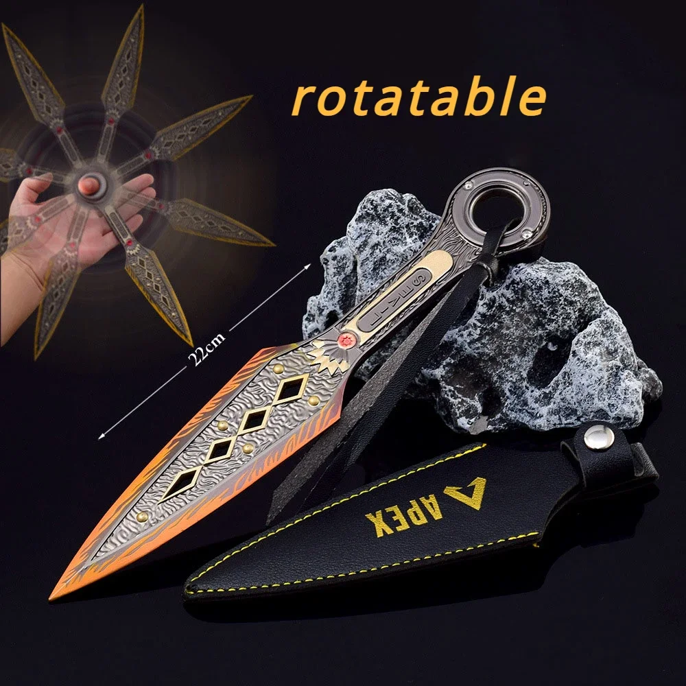 22cm Kunai Apex Legends Weapons Rotatable Heirloom Wraith Kunai Peripherals Uncut Katana Samurai Metal Weapon Model Gifts Toys