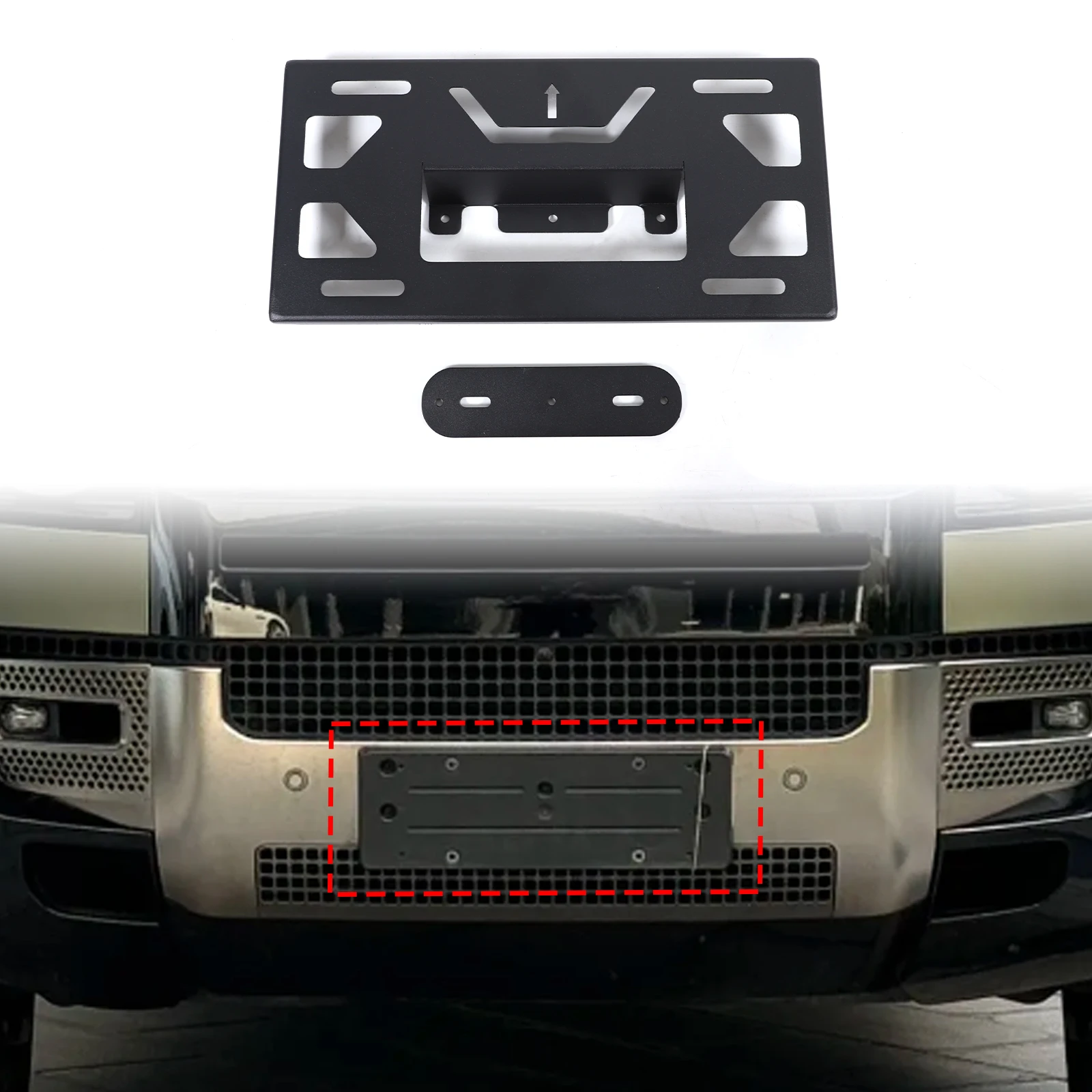 

Aluminum Alloy Front License Plate Side-Mount Bracket for 2020-2024 Land Rover Defender （US Version）Car Accessoriess