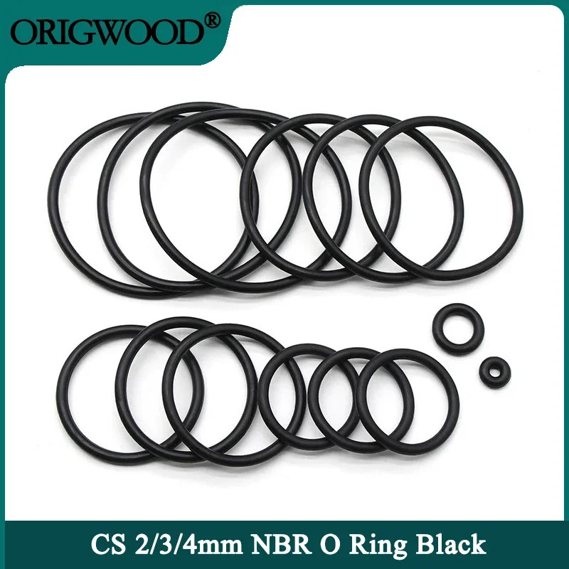 10pcs NBR O Ring Nitrile Rubber Gasket CS 2 3 4 mm OD 5~100mm Black Round O Type Corrosion Oil Resist Sealing Washer