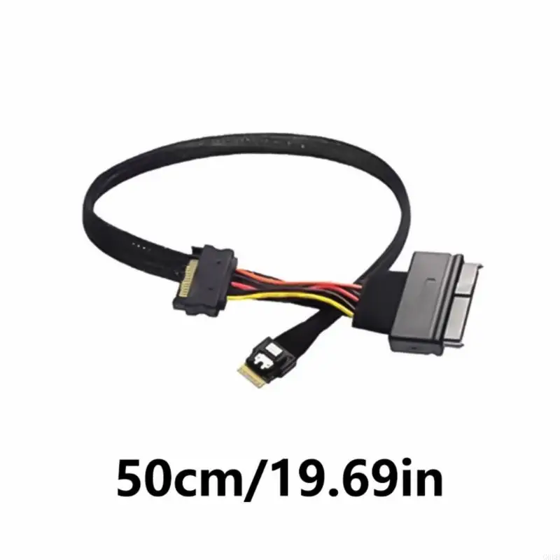 G6DD SFF-8654 4I Laki-laki ke SFF8639 U2U3 SSD dengan daya 15pin dan kabel data