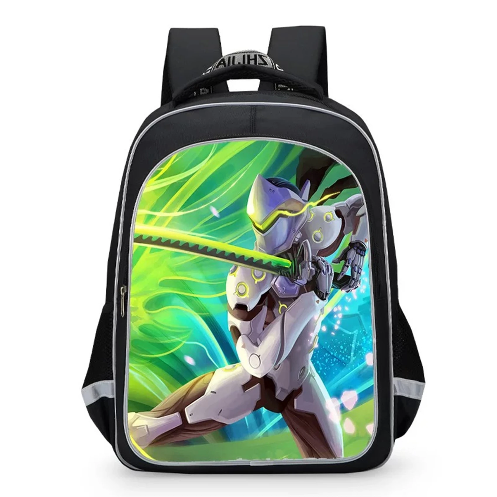 

OW Cartoon Backpack Kid Boy School Bag with Overwatches Printed-Canvas Laptop Knapsack Lightweight Back Pack for School,Travel