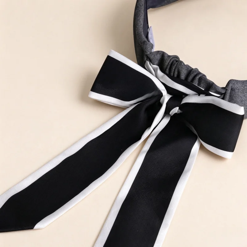 Ladies Autumn Golf Sun Visor Pure Wool Elastic Retention Empty Top Hat Fashion Long Scarf Ribbon Bow Outdoor Golf Headwear view 6