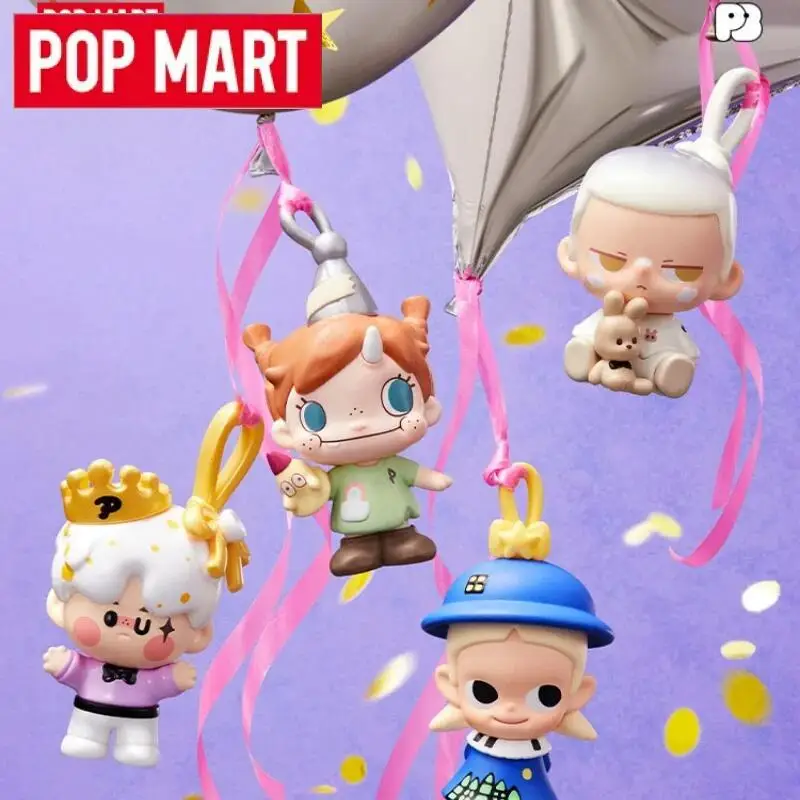 POP MART POP BEAN Merayakan Momen Ini Seri Ulang Tahun ke-15 POPMART Mainan Blind Box Boneka Figur Aksi Anime Lucu Tas Kejutan