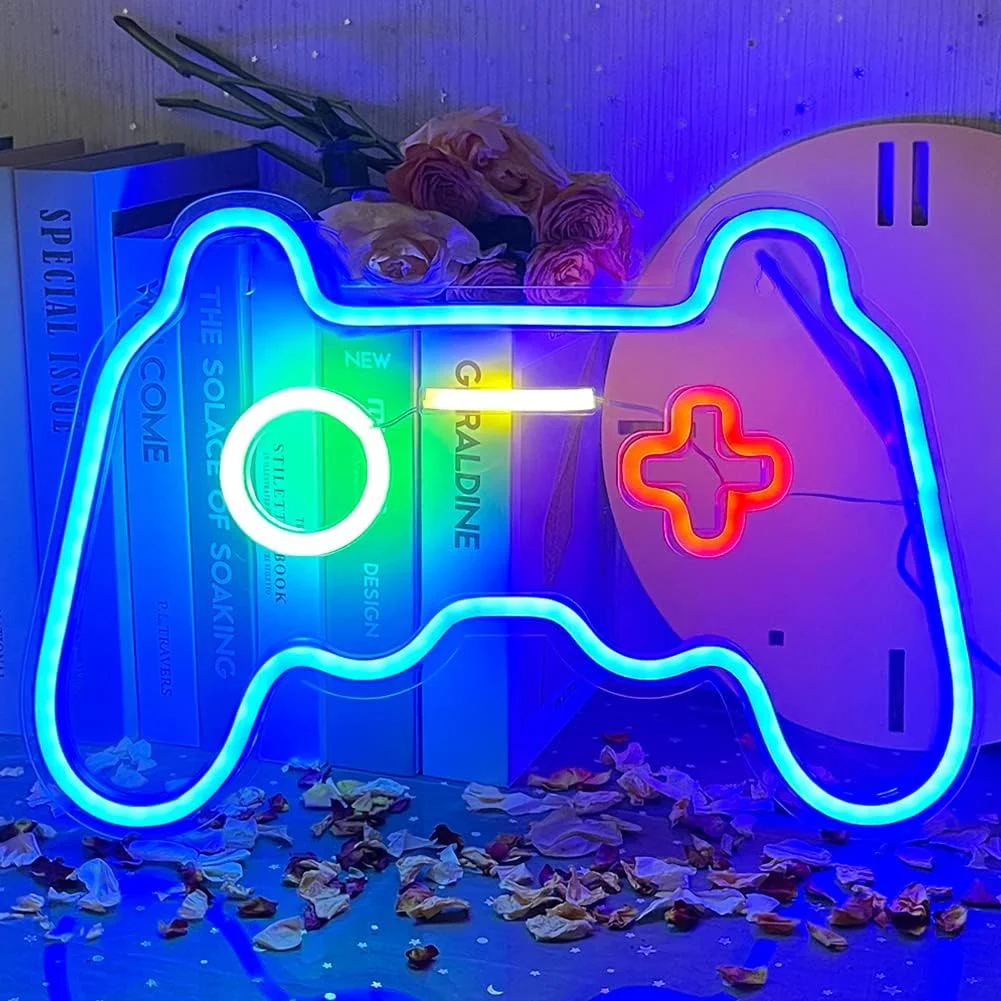 LED Neon Sign Gamepad Light Neon Lamp for Gaming Room Wall Decor Gamer Bedroom Desk Setup Birthday Gift Idea for Him