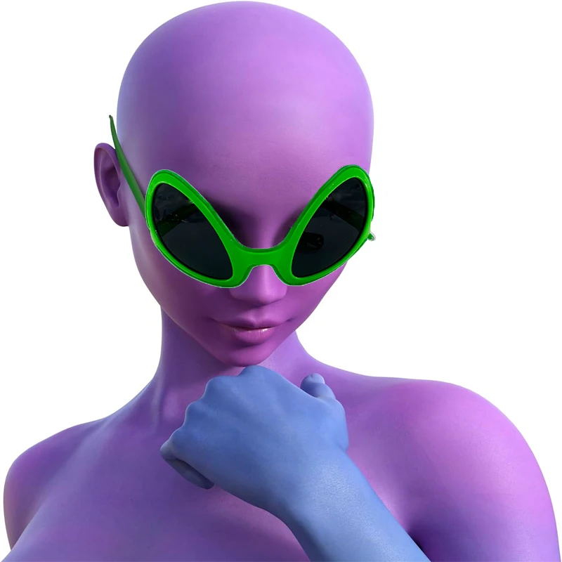 Occhiali alieni a LED Concerto di Halloween Birra NightClub Rave Accessori Uomo Illumina Cosplay Alien Cool Occhiali Occhiali da sole divertenti