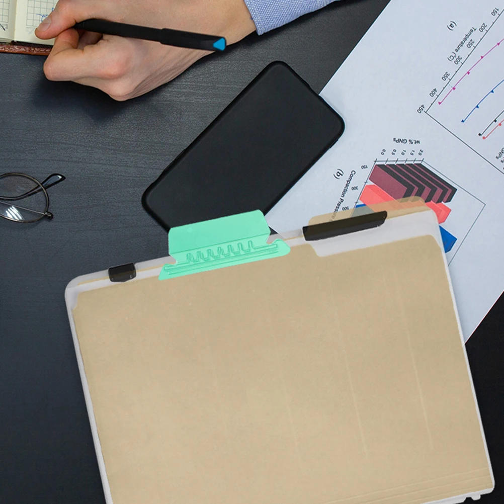 

50Pcs Color Hanging File Folder Tabs Detachable File Identification Folder Tabs Plastic Index Dividers for Office Supplies