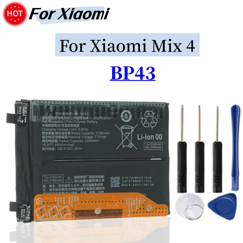 Battery BM3B BM3K BM4C BP43 For Xiaomi Mi Mix 2 Mix2 / Mix 3 4 1 2S Mix3 Mix4 Mix2S Phone Battery+Free Tools