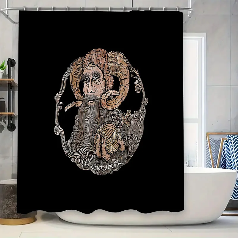 

Mystical Forest Creature Shower Curtain Vintage Gothic Decor Nature Landscape Bathroom Art Washroom Hanging Tapestry