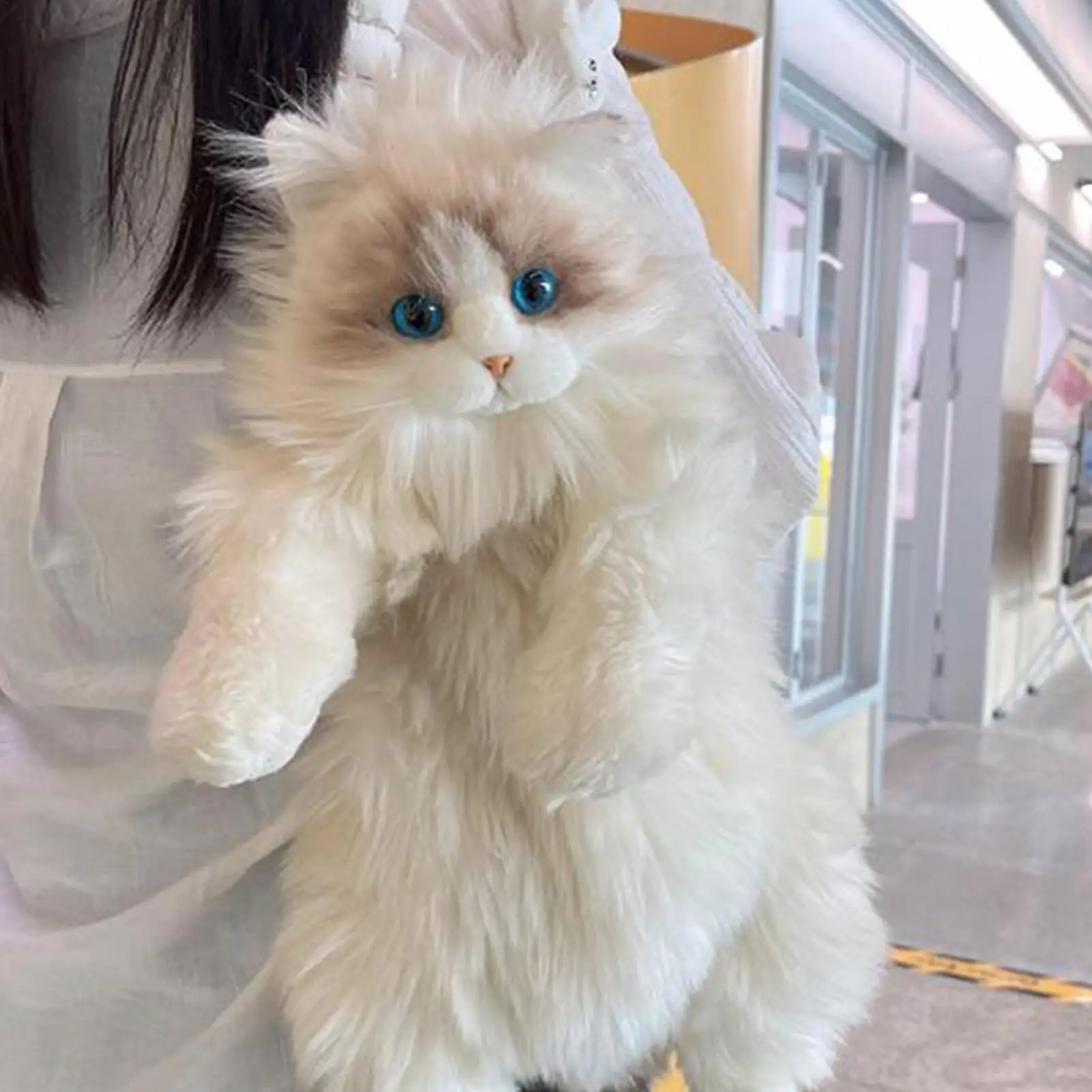 Stuffed Cat Backpack With Ample Storage Space Stuffed Realistic Cat Plush Backpack For College Work Office Travel Vacation