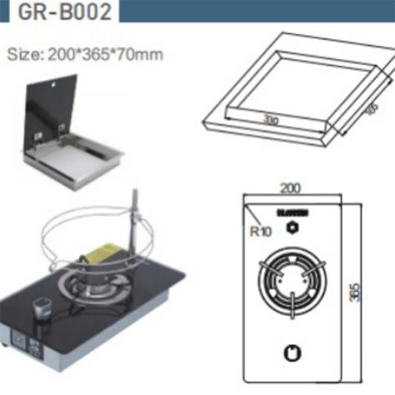 

Tempered glass countertop gas stove RV yacht kitchen outdoor home single burner gas stove GR-B002