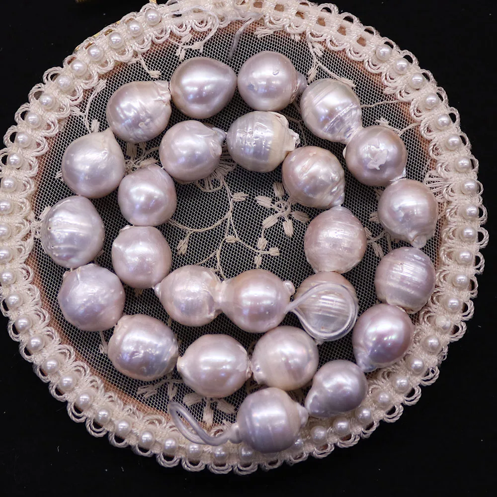 Fashionable Natural Freshwater Ribbed White Pearl Baroque-Style Loose Beads Handmade DIY Earring Necklace Jewelry Accessories
