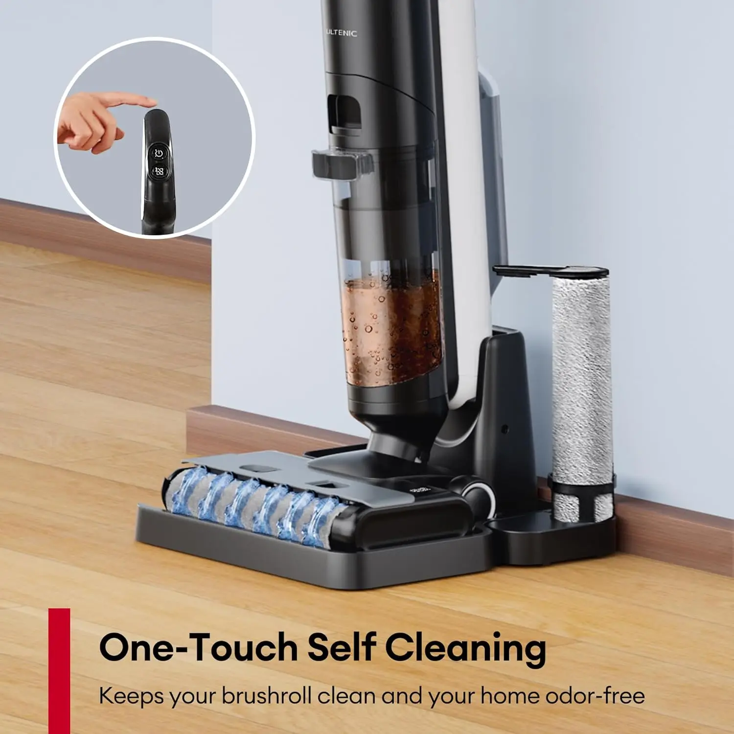 Wet Dry Vacuum Cleaner,Cordless Vacuum Mop Combo with Self-Cleaning,Smart Mess Detection,50mins Runtime,3-in-1 Vacuum Mop for