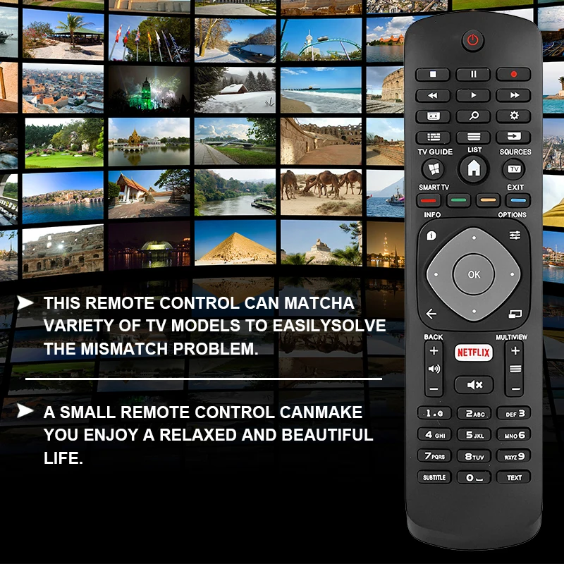 398GR08B Replacement Remote Control for Philips with  Netflix shortcuts