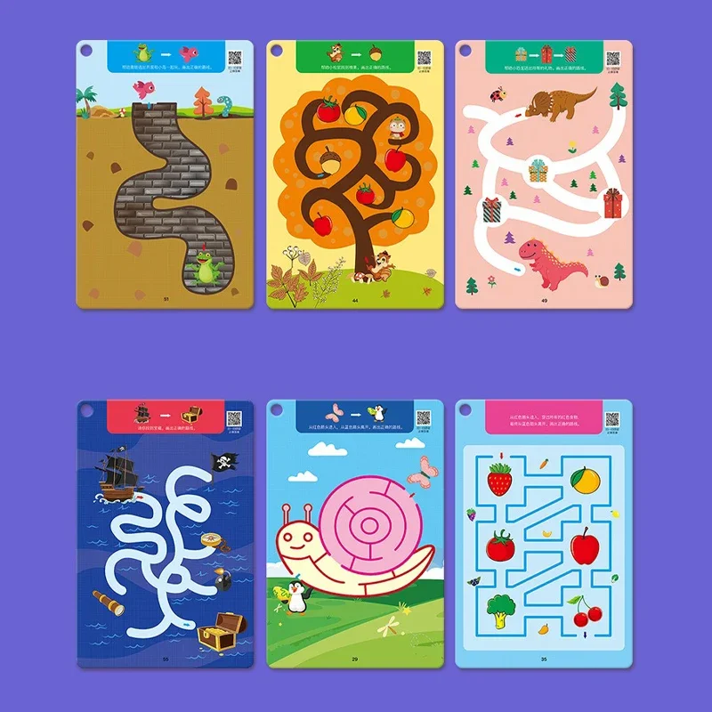 Practice Copybook Tracing Workbook Reusable Pen Control Training Magical Montessori Cards for Kids Education Book 64 Pages