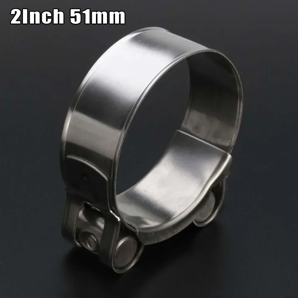 2In 51mm 593935 Motorcycle Universal Stainless Steel Exhaust Pipe Clamp Exhaust Clamp Clip Calipers Exhaust Clamp Kit