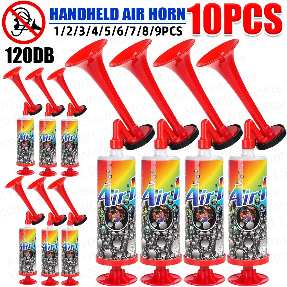 Klaxon d'air portatif, pompe à Air Portable, accessoires de fête, klaxon d'air d'urgence de sécurité pour événement de Sport de Football, anniversaire, 10 à 1 pièces