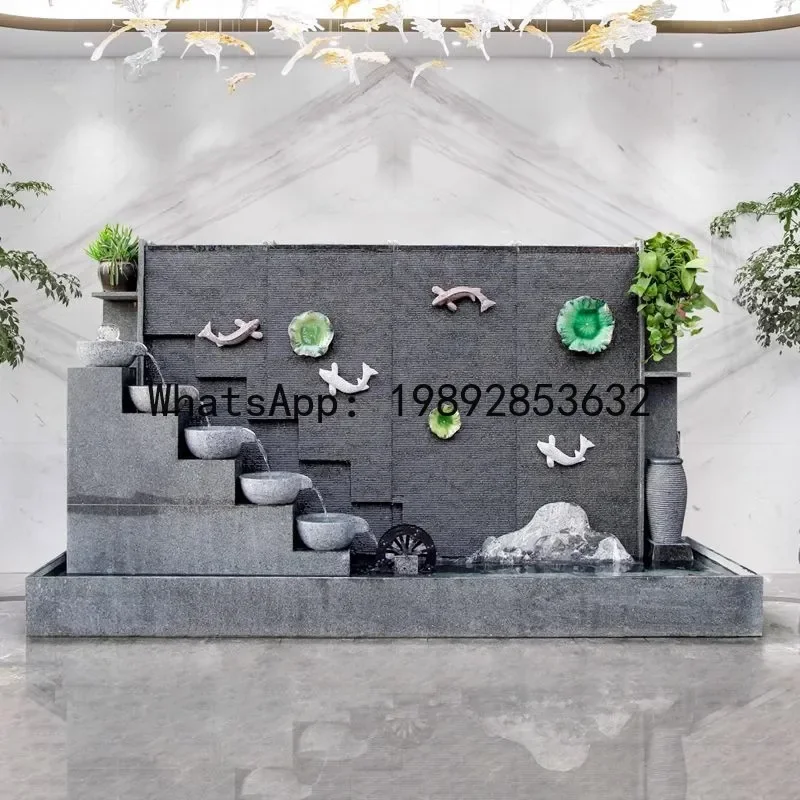 BJ   Natural Stone  Fountain Courtyard Waterfall Water Feature Company Screen Villa Water Curtain Wall Landscape Stone Ornament